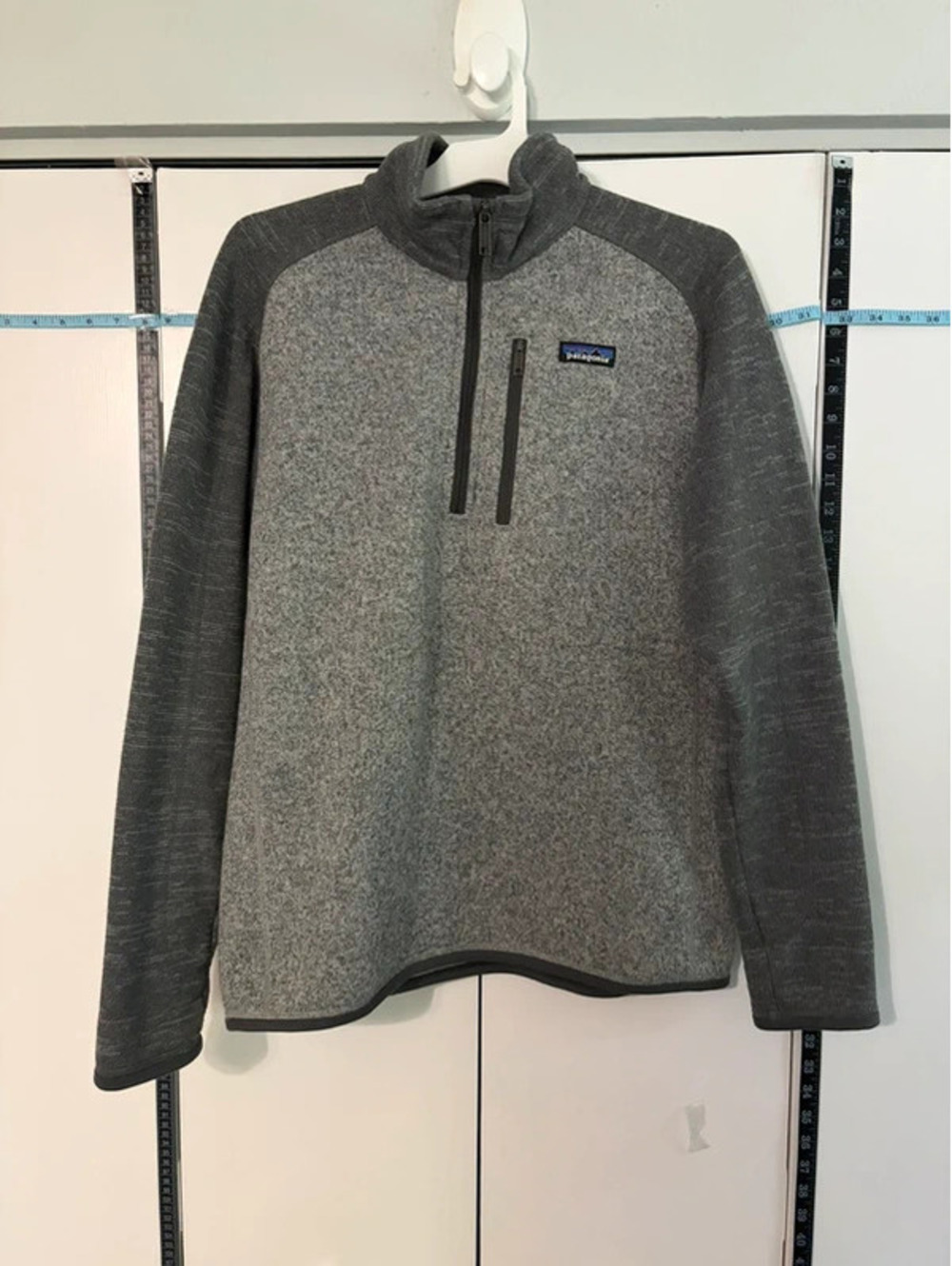Patagonia Mens Performance Better Sweater M Gray Quarter 1/4 Zip Fleece Pullover